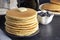 Stack of Freshly Made American Style Pancakes