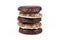 Stack of German round gingerbread called `Lebkuchen` on white background