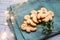 A stack of gingerman cookies on the table