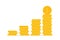 Stack of golden coin like income graph