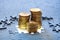Stack of golden coins on a puzzle, find the perfect income, investment concept