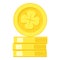 Stack of Golden Lucky Coins Flat Icon