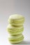 Stack green french macaroons