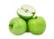 Stack and half of green apple or granny smith apple