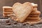 Stack of handmade heart shaped cookies gift for valentines day h