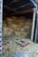 Stack of hay in barn