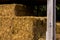 Stack of hay in a hay barn