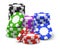 Stack or heap, pile or tower of casino chips