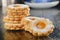 Stack of homemade sweet biscuit cookie