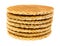 Stack of honey filled wafer cookies