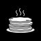 Stack of hot pancakes dark mode glyph icon