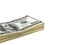 Stack of hundred dollars isolated on a white background