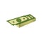 Stack of hundreds of dollars. American banknotes. Banking currency. Flat vector icon. Graphic design element for
