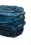 Stack of jeans fashion Background different denim layers colors