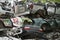 Stack of Junked Cars Close UP