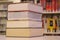 Stack of large books - angle view