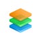 Stack of layers icon. Stack of squares flat illustration.