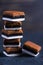 Stack of Liquorice candy vibrant background