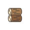 Stack of logs filled outline icon