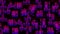 A stack of many equalizer fragments. Pink and purple vibrant stripes on a black background. Sound equalizer pattern made from lots