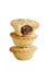 Stack of mincemeat pies on white background