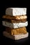 Stack of mixed tofu blocks.