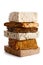 Stack of mixed tofu blocks.