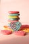Stack multicolor heart shape cookies