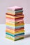 stack of multicolored sticky notes, symbolizing shared ideas