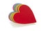Stack of multicoloured hearts