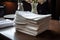 a stack of napkins with a handwritten note on each one, for a special occasion