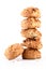 stack oatmeal cookies cinnamon with nuts isolated