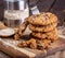 Stack of Oatmeal Raisin Nut Cookies