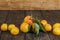 Stack of old brown books close-up. Books background place for text. Stack of books.Apricots on a dark wooden background. Ripe summ