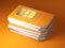 Stack of orange sim smart cards for mobile phone