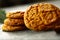 Stack of Oven fresh sweet cookies- vegan diet snack