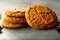 Stack of Oven fresh sweet cookies- vegan diet snack