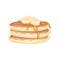 Stack of pancake with banana and sauce cartoon vector Illustration
