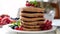 Stack of pancakes with fresh summer berries