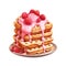 Stack of pancakes with raspberry