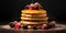 A Stack Of Pancakes Topped With Berries And Syrup A Mouthwatering Image That Showcases A Delicious B