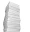 Stack of papers on white background