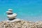 Stack of pebble stones in Greece