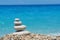 Stack of pebble stones in Lefkada