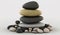 Stack Of Pebble Stones On White Background, Generative Ai