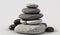 Stack Of Pebble Stones On White Background, Generative Ai