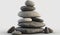 Stack Of Pebble Stones On White Background, Generative Ai