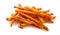 Stack or pile of spicy sweet potato french fries