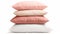 Stack of pink and beige pillows
