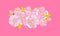 Stack of Pink Cherry blossom for your design. Vector illustration.